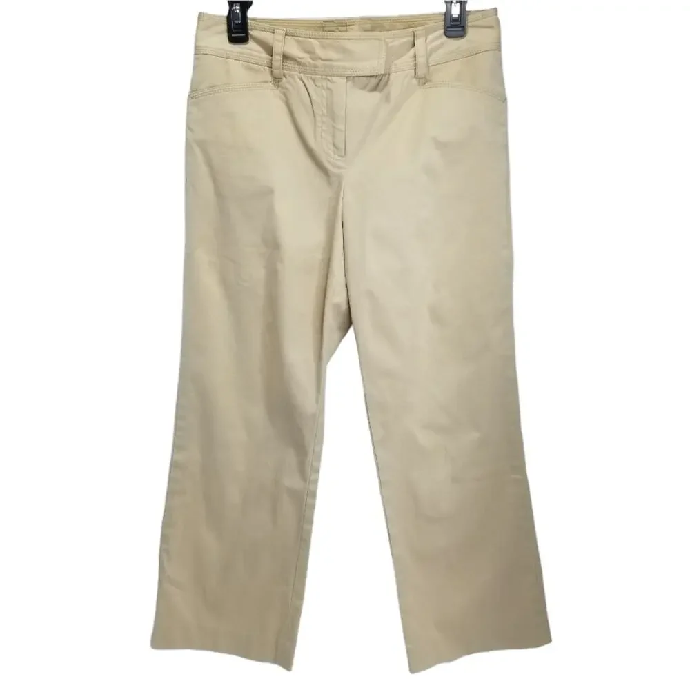 J. Crew Pants Womens 4 Flat Front Khaki Tan Ankle Pants